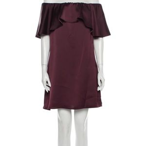 HALSTON Off-The-Shoulder Mini Dress